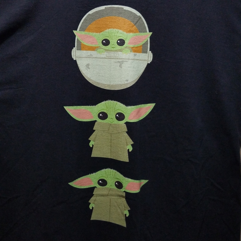 Star Wars Men's 2XL Grogu Black Baby Yoda Mandalorian Disney Shirt - Picture 3 of 7